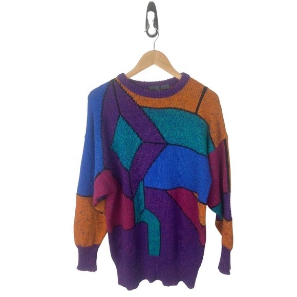 Liz Wear Sweaters - Vintage Liz Wear Colorful Block Pullover Sweater